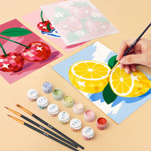 Charger l'image dans la galerie, Mini Série Peinture par Numéros 15x20cm (6 pièces) - Fruits Disco