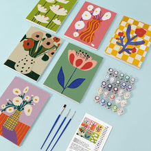 Charger l'image dans la galerie, Mini Peinture par numéros 15x20cm (6 pièces) - Vases Floraux Abstraits
