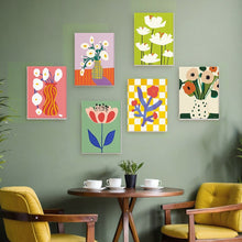 Charger l'image dans la galerie, Mini Peinture par numéros 15x20cm (6 pièces) - Vases Floraux Abstraits