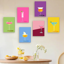 Charger l'image dans la galerie, Mini Peinture par numéros 15x20cm (6 pièces) - Verres à Cocktail Élégants