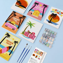 Charger l'image dans la galerie, Mini Peinture par numéros 15x20cm (6 pièces) - Affiches de Plage Estivale