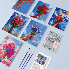 Charger l'image dans la galerie, Mini Peinture par numéros 15x20cm (6 pièces) - Bouquets de Fleurs dans le Ciel
