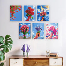 Charger l'image dans la galerie, Mini Peinture par numéros 15x20cm (6 pièces) - Bouquets de Fleurs dans le Ciel