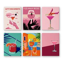 Charger l'image dans la galerie, Peinture par numéros – Coffret de 6 toiles | Affiches de Cocktails Chics Figured'Art