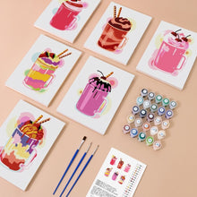 Charger l'image dans la galerie, Mini Peinture par numéros 15x20cm (6 pièces) - Milkshakes Colorés