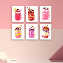 Charger l'image dans la galerie, Mini Peinture par numéros 15x20cm (6 pièces) - Milkshakes Colorés