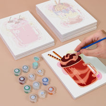 Charger l'image dans la galerie, Mini Peinture par numéros 15x20cm (6 pièces) - Milkshakes Colorés