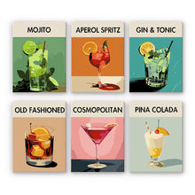 Charger l'image dans la galerie, Mini Peinture par numéros 15x20cm (6 pièces) - Série Art Mixologie de Bar Moderne 1