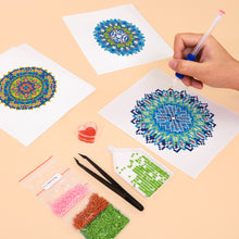 Charger l'image dans la galerie, Mini Diamond Painting 15x20cm (4 pièces) - Mandalas de Cristal en Bleu