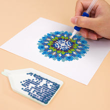 Charger l'image dans la galerie, Mini Diamond Painting 15x20cm (4 pièces) - Mandalas de Cristal en Bleu