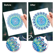 Charger l'image dans la galerie, Mini Diamond Painting 15x20cm (4 pièces) - Mandalas de Cristal en Bleu
