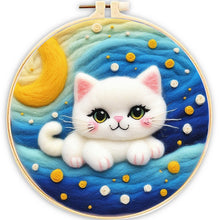 Charger l'image dans la galerie, Kit Feutrage à l'aiguille - Chat dans une mer d'étoiles