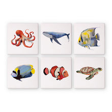 Charger l'image dans la galerie, Mini Peinture par numéros 15x15cm (6 pièces) - Série Créatures de l'Océan