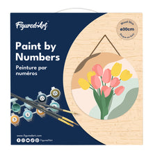 Charger l'image dans la galerie, Peinture par Numéro sur Disque en bois - Bouquet de Tulipes