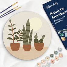 Charger l'image dans la galerie, Peinture par Numéro sur Disque en bois - Plantes grasses