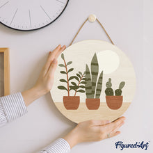 Charger l'image dans la galerie, Peinture par Numéro sur Disque en bois - Plantes grasses