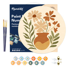 Charger l'image dans la galerie, Peinture par Numéro sur Disque en bois - Pot de fleurs