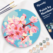 Charger l'image dans la galerie, Peinture par Numéro sur Disque en bois - Fleurs de cerisier