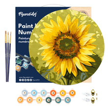 Charger l'image dans la galerie, Peinture par Numéro sur Disque en bois - Tournesol