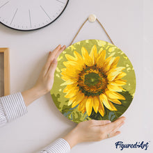 Charger l'image dans la galerie, Peinture par Numéro sur Disque en bois - Tournesol