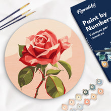 Charger l'image dans la galerie, Peinture par Numéro sur Disque en bois - Rose rouge