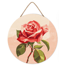 Charger l'image dans la galerie, Peinture par Numéro sur Disque en bois - Rose rouge