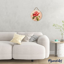 Charger l'image dans la galerie, Peinture par Numéro sur Disque en bois - Rose rouge