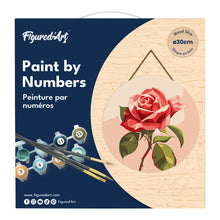 Charger l'image dans la galerie, Peinture par Numéro sur Disque en bois - Rose rouge