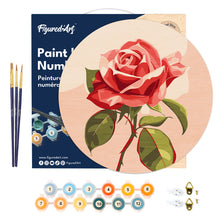 Charger l'image dans la galerie, Peinture par Numéro sur Disque en bois - Rose rouge