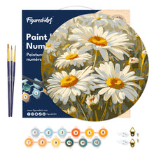 Charger l'image dans la galerie, Peinture par Numéro sur Disque en bois - Marguerites