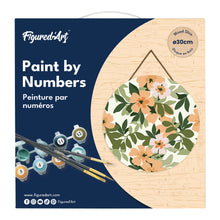 Charger l'image dans la galerie, Peinture par Numéro sur Disque en bois - Motif floral