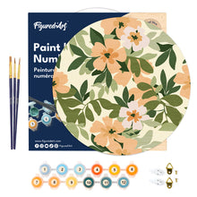 Charger l'image dans la galerie, Peinture par Numéro sur Disque en bois - Motif floral