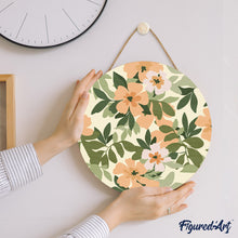Charger l'image dans la galerie, Peinture par Numéro sur Disque en bois - Motif floral