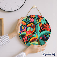 Charger l'image dans la galerie, Peinture par Numéro sur Disque en bois - Toucan abstrait