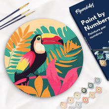 Charger l'image dans la galerie, Peinture par Numéro sur Disque en bois - Toucan Tropical