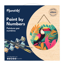 Charger l'image dans la galerie, Peinture par Numéro sur Disque en bois - Toucan Tropical