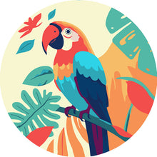 Charger l'image dans la galerie, Peinture par Numéro sur Disque en bois - Perroquet Tropical