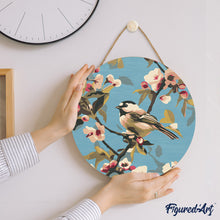 Charger l'image dans la galerie, Peinture par Numéro sur Disque en bois - Oiseau sur une branche