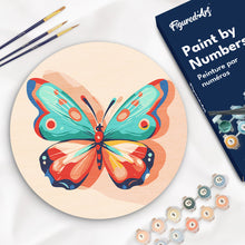 Charger l'image dans la galerie, Peinture par Numéro sur Disque en bois - Papillon