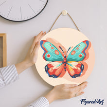 Charger l'image dans la galerie, Peinture par Numéro sur Disque en bois - Papillon