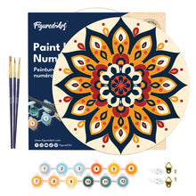 Charger l'image dans la galerie, Peinture par Numéro sur Disque en bois - Mandala ensoleillé