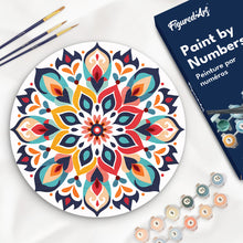 Charger l'image dans la galerie, Peinture par Numéro sur Disque en bois - Mandala floral