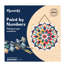 Charger l'image dans la galerie, Peinture par Numéro sur Disque en bois - Mandala floral