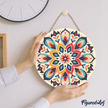 Charger l'image dans la galerie, Peinture par Numéro sur Disque en bois - Mandala floral