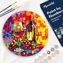 Charger l'image dans la galerie, Peinture par Numéro sur Disque en bois - Vin et raisins