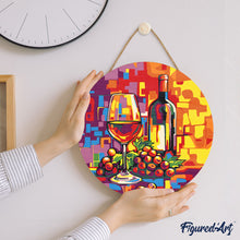 Charger l'image dans la galerie, Peinture par Numéro sur Disque en bois - Vin et raisins