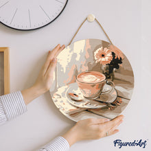 Charger l'image dans la galerie, Peinture par Numéro sur Disque en bois - Café du matin
