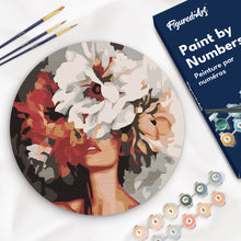 Charger l'image dans la galerie, Peinture par Numéro sur Disque en bois - Beauté derrière les fleurs