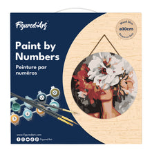 Charger l'image dans la galerie, Peinture par Numéro sur Disque en bois - Beauté derrière les fleurs
