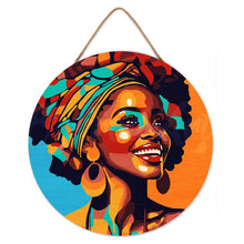 Charger l'image dans la galerie, Peinture par Numéro sur Disque en bois - Reine Africaine Pop Art